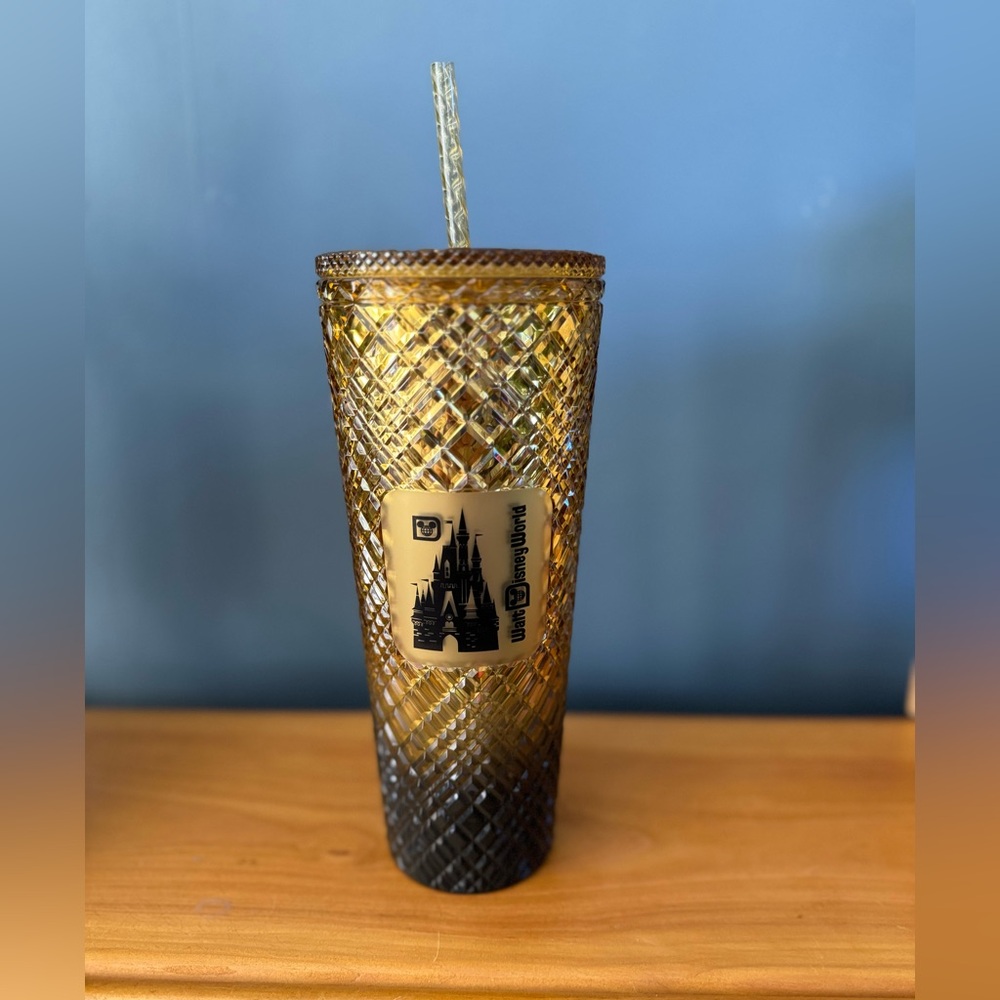 NWT Disney Starbucks Magic Kingdom Black and Gold Tumbler